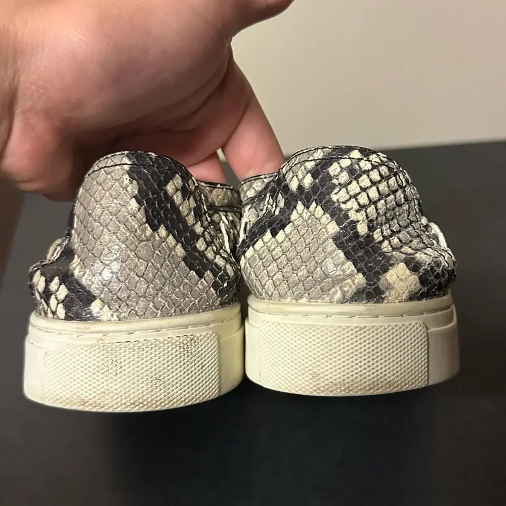 Tory Burch Huarache Weave Snakeskin Leather Slip On Sneaker Women's Size 9
